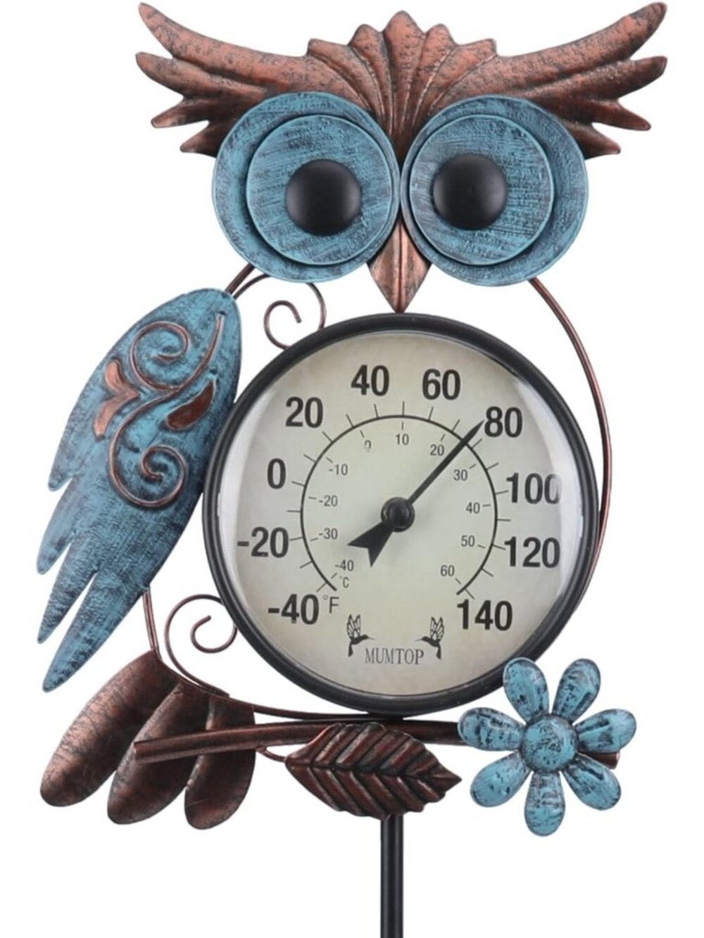 Charming Owl Outdoor Thermometer | Garden Decor for Patio & Yard, Weatherproof